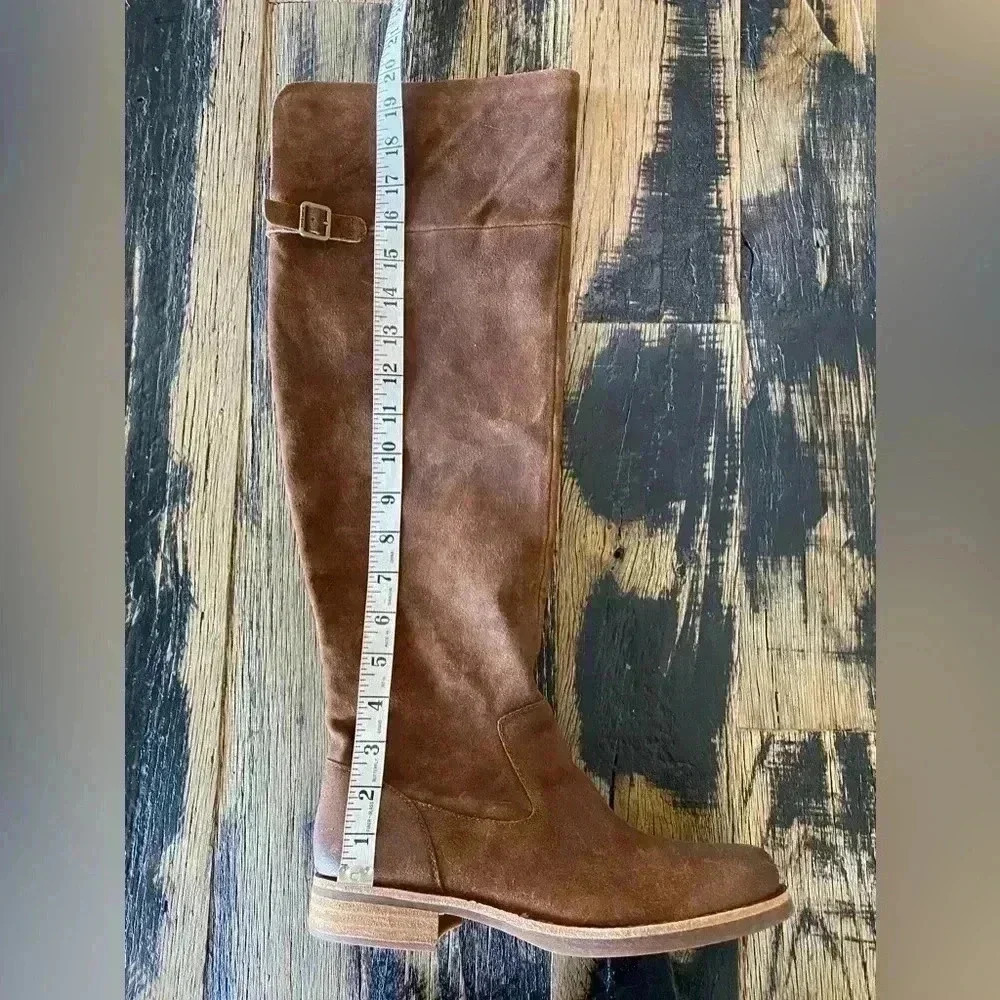 NEW KORK-EASE Addison Tabacco Distressed Suede Leather Over the Knee Boots Sz 8M - Picture 7 of 12